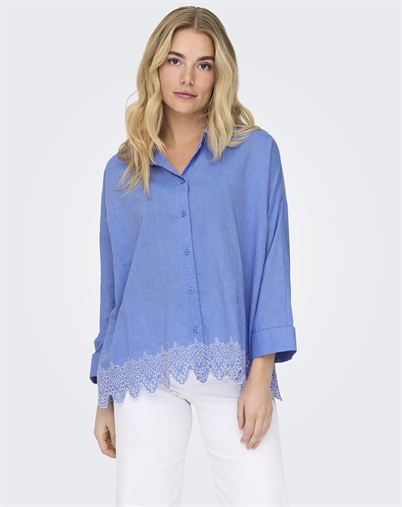 Only - ONLGraces Tulum Emb Hemd - Blue Bonnet